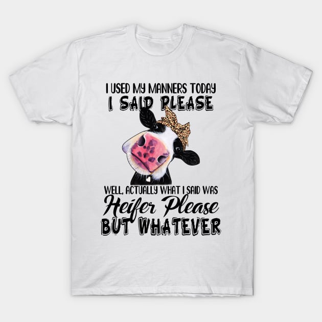 I Used My Manners Today I Said Please T-Shirt by Daisy999